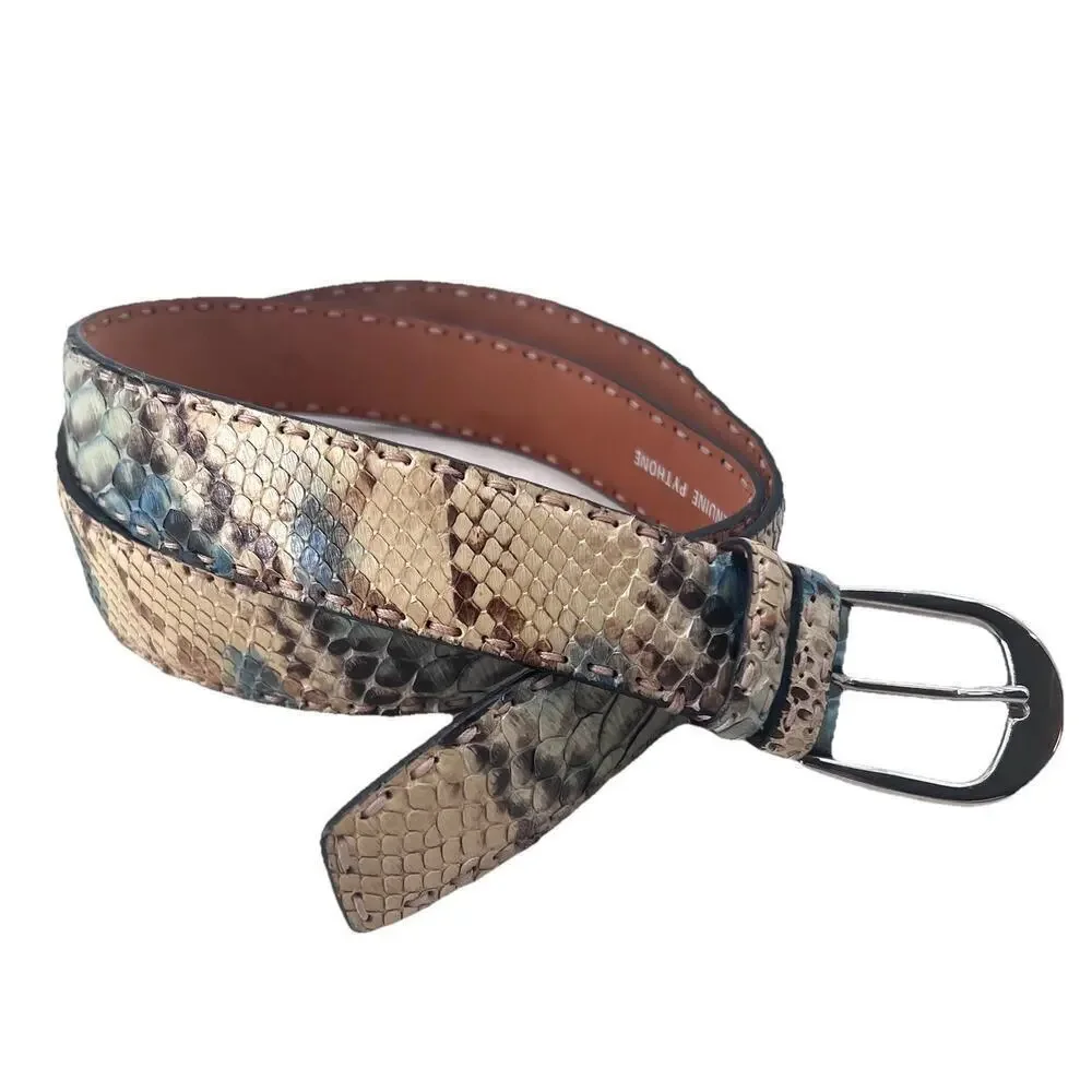 Kashani Genuine Python Snakeskin Leather Belt Mens Size 40 Made in Italy